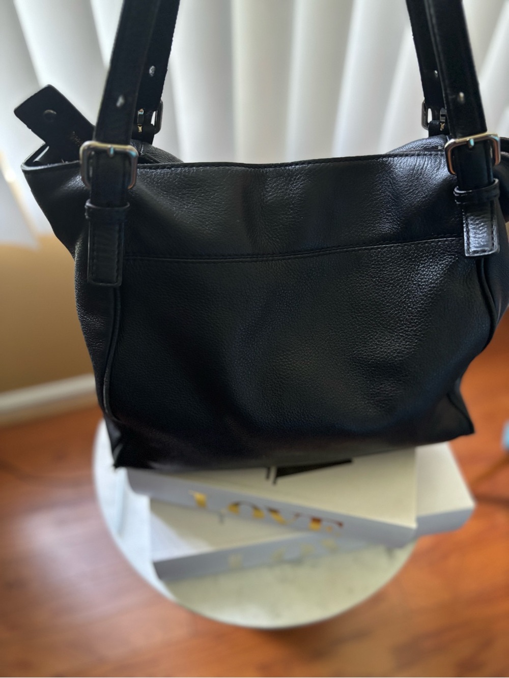 kate spade Black Pebbled Leather Shoulder Bag with Front Zip Pocket - Picture 5 of 15